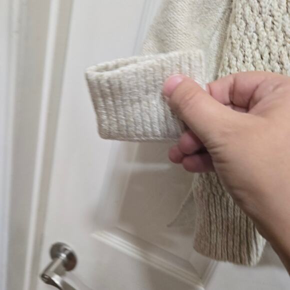 Tommy Hilfiger Beige Cable Knit Quarter Zip Sweater S - Picture 10 of 10